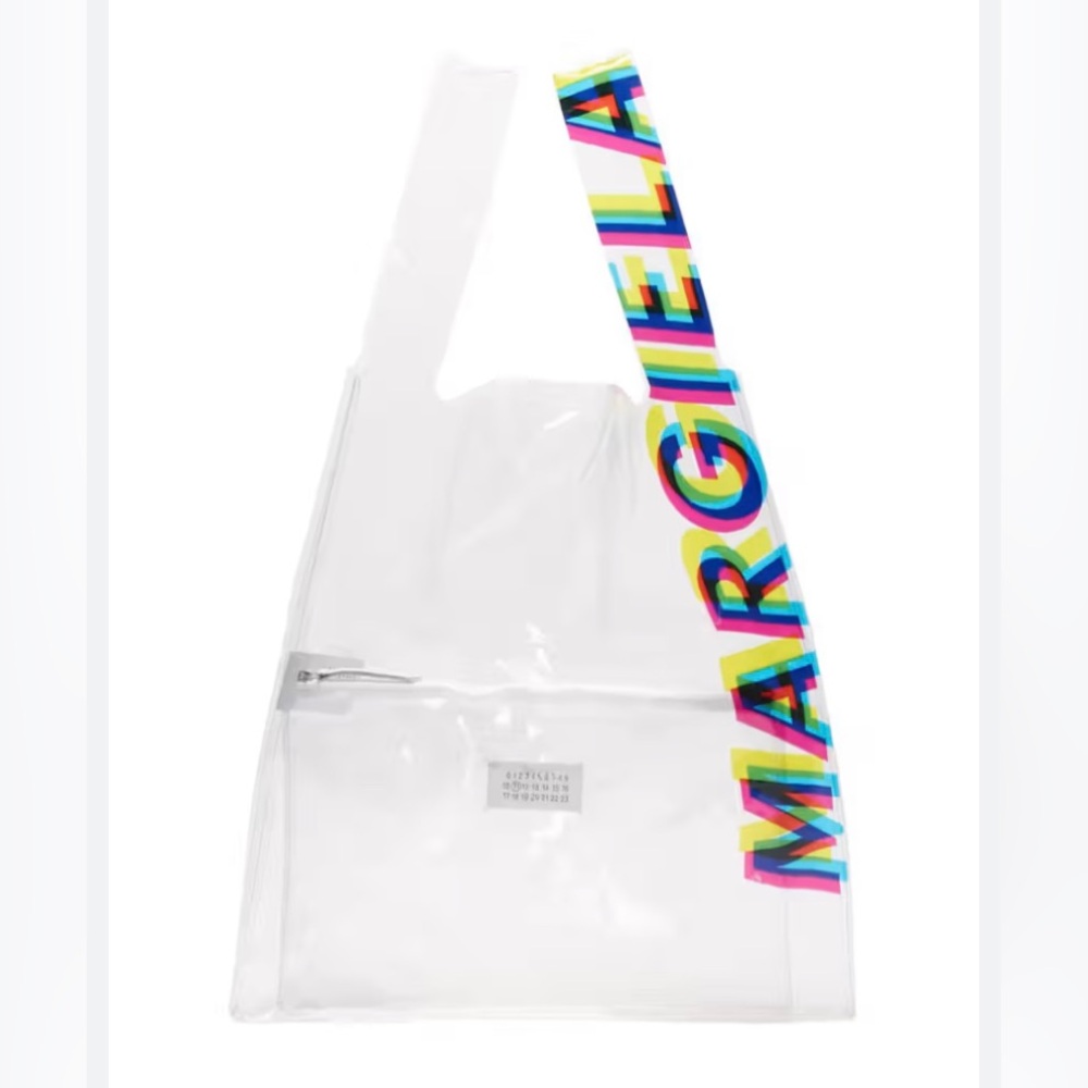 Maison Martin Margiela transparent PVC plastic tote bag.